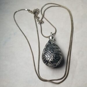 Teardrop Pendant On Metal Chain
